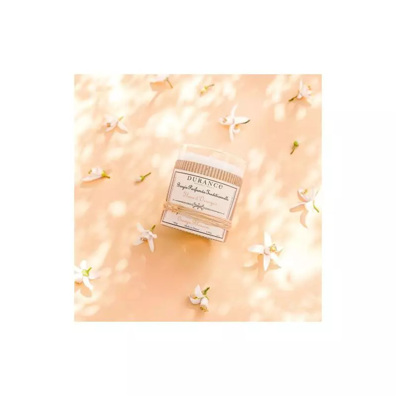 bougie-parfumee-fleur-d-oranger-durance-entouré de fleurs-aurelien magnano-shopping