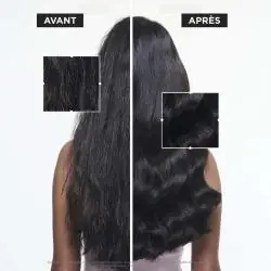 Avant après utilisation du bain crème Hydra-Glaze Kérastase cheveux plus brillants lisses et sans frisottis