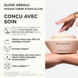 Résultats masque Kérastase Gloss Absolu cheveux plus doux brillants et moins de frisottis