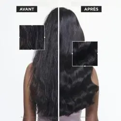 Résultat avant après avec Bain Crème Hydra-Glaze Kérastase Gloss Absolu sur cheveux longs sujets aux frisottis