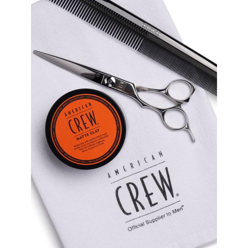 matte clay American crew-cire de coiffage-coiffure-cheveux court-argile mat-ciseaux et peigne de coiffeur matte clay American crew-cire de coiffage-coiffure-cheveux court-argile mat-ciseaux et peigne de coiffeur