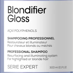 série expert L'oréal professionnel-shampoing blondifier gloss restaurateur et illuminateur pour cheveux blonds ou méchés-300ml