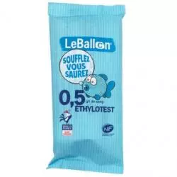 Ethylotest chimique jetable NF 0,5G sans chrome - Le Ballon Alcootest chimique "Le Ballon" sans chrome répondant aux normes NF.